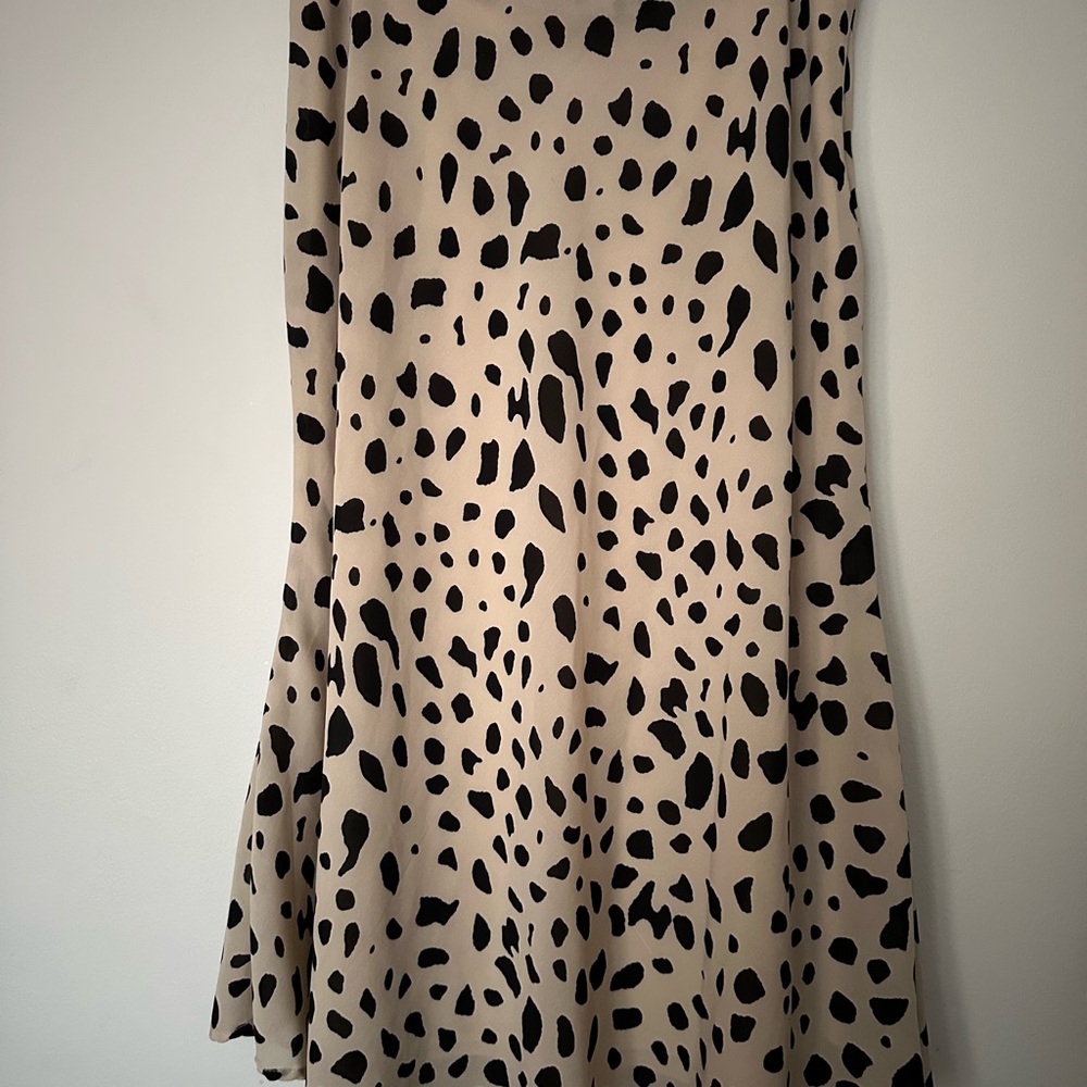 Japna Tan and Brown Midi A-Line Skirt for Casual Nights